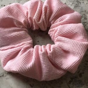 Pale pink solid waffle scrunchie scrunchie’s beach